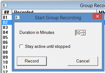 set recordings