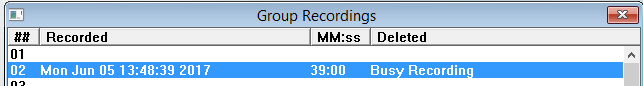 set recordings