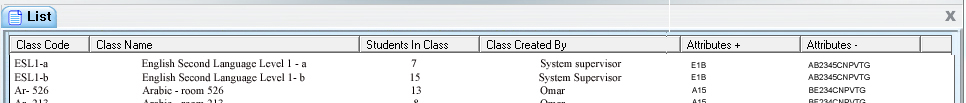 Class Functions Menu