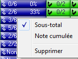 Cumulative mark menu